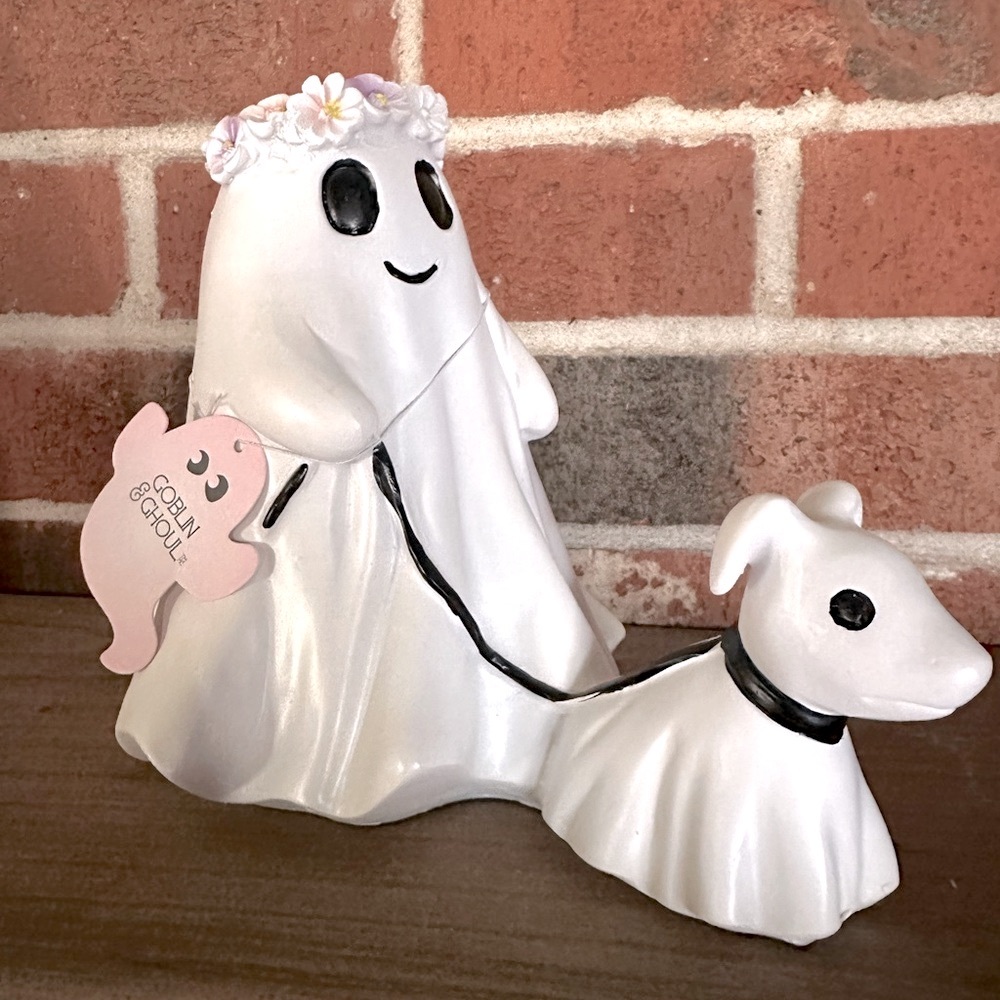 Goblin and Ghoul Girl Ghost Walking Dog figurine NWT